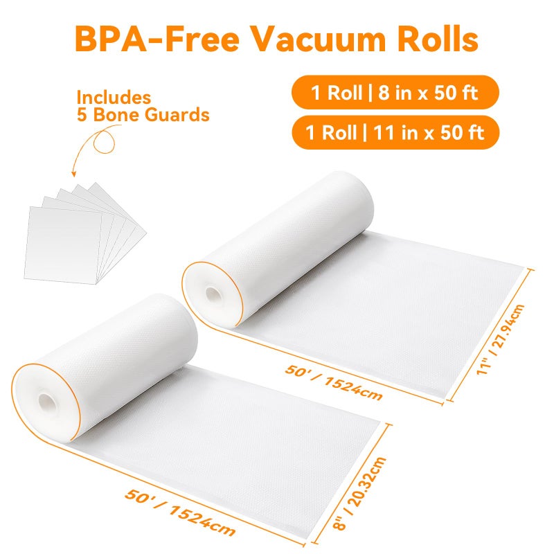 Wevac Vacuum Sealer Bags 8x50, 11x50 Rolls 2 pack for Food Saver, Seal a Meal, Weston. Commercial Grade, BPA Free, Heavy Duty, Great for vac storage, Meal Prep or Sous Vide - Image 2